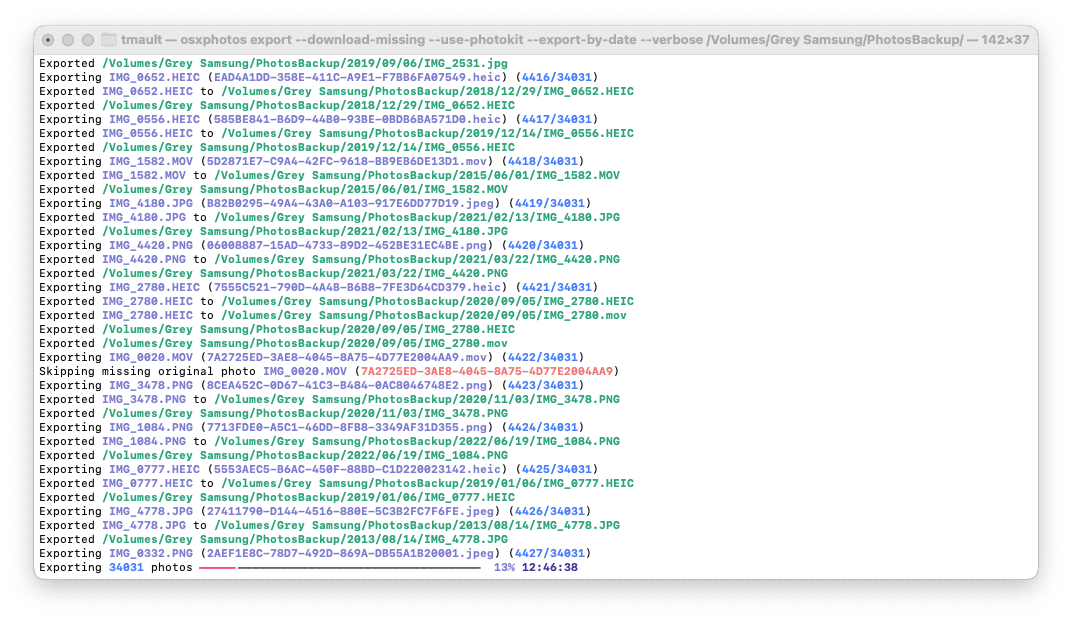 Backing up iCloud Photos to an external drive